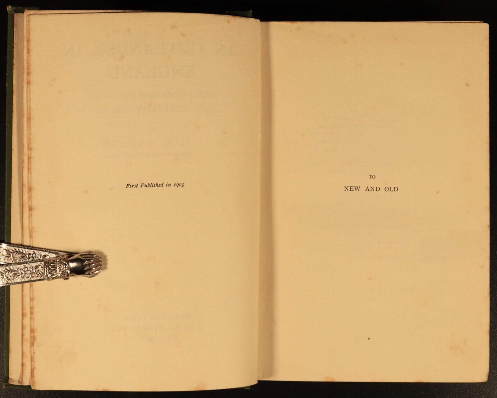1905 An Outlander In England JHM Abbott Antique Australian Travel History Book