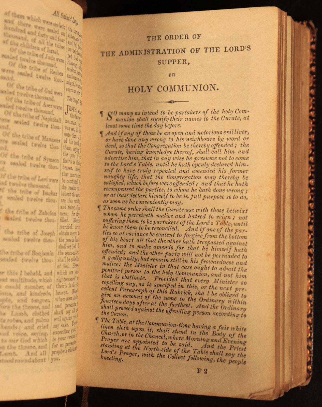 1845 Proper Lessons & Common Prayer Miniature Bible 2vol Set Antique Books