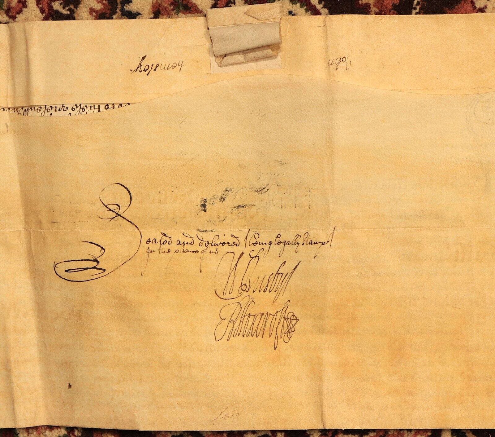 1712 Indenture Conveyance English Legal Document Manuscript Vellum Lease 11th