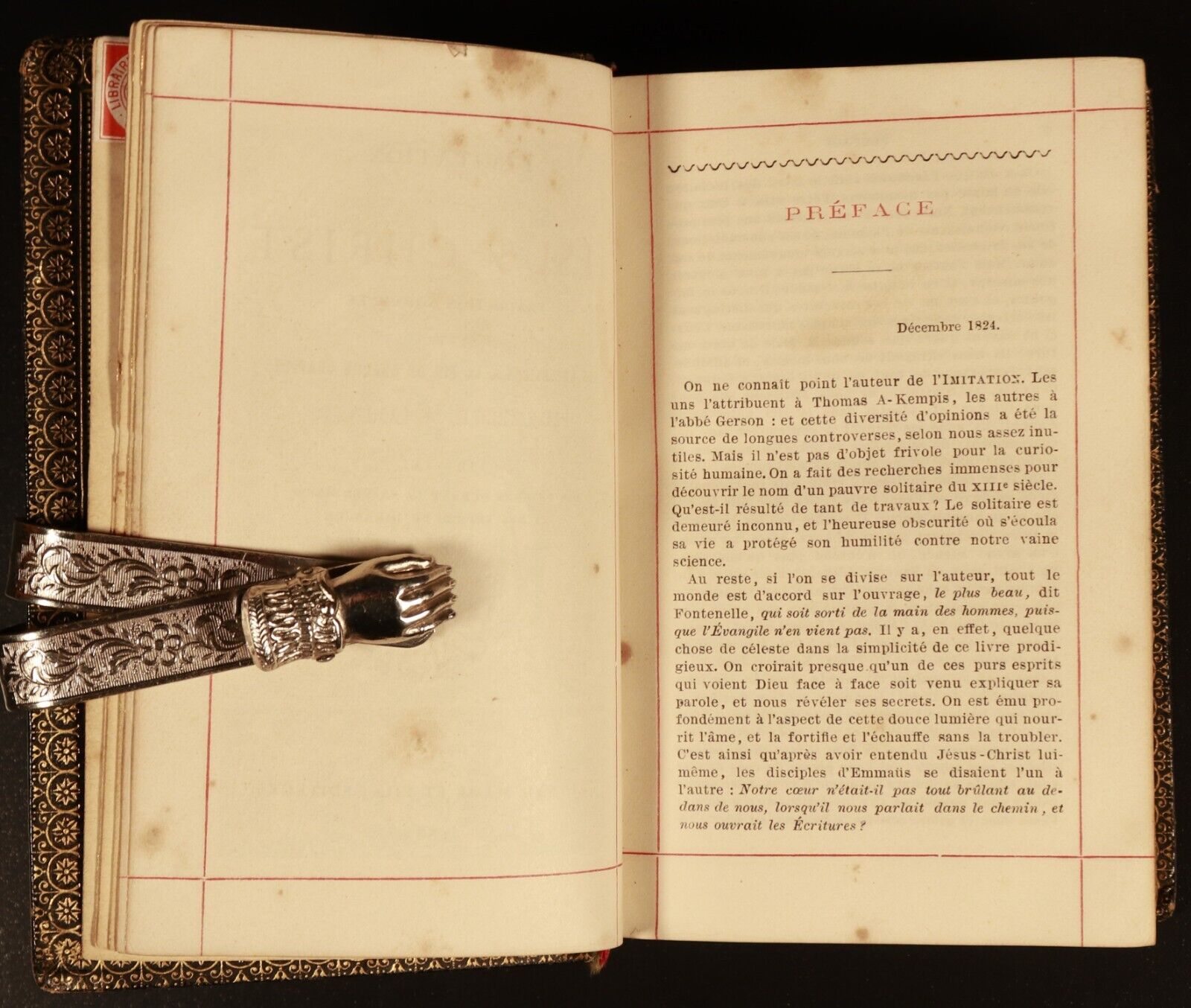 L'Imitation De Jesus Christ par De Lamennais 1885 Antique French Theology Book