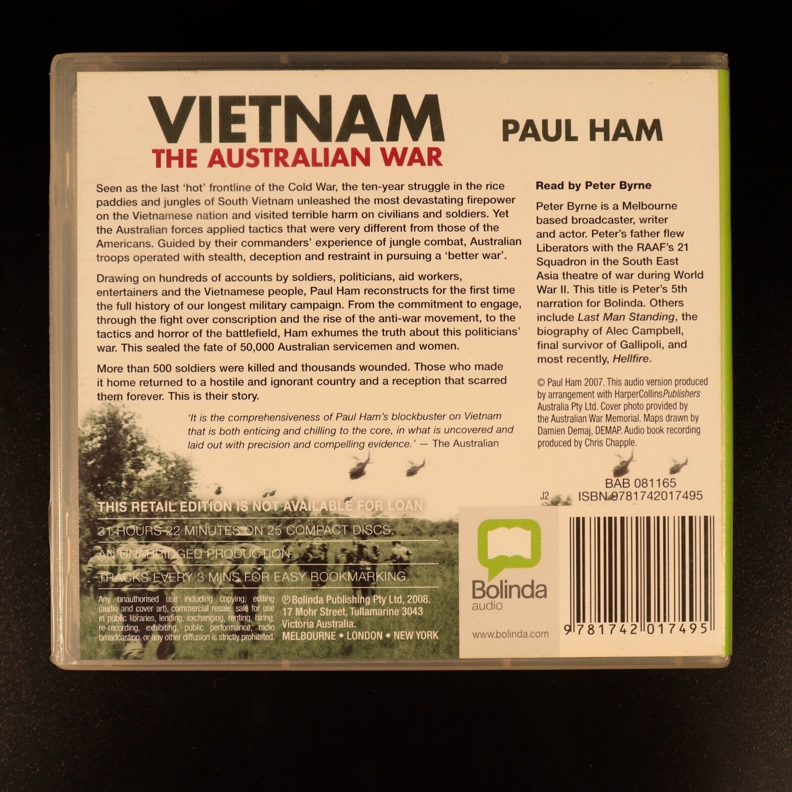 VIETNAM by Paul Ham Australian Military History Book Audio CD Bolinda 25 CD's - 0