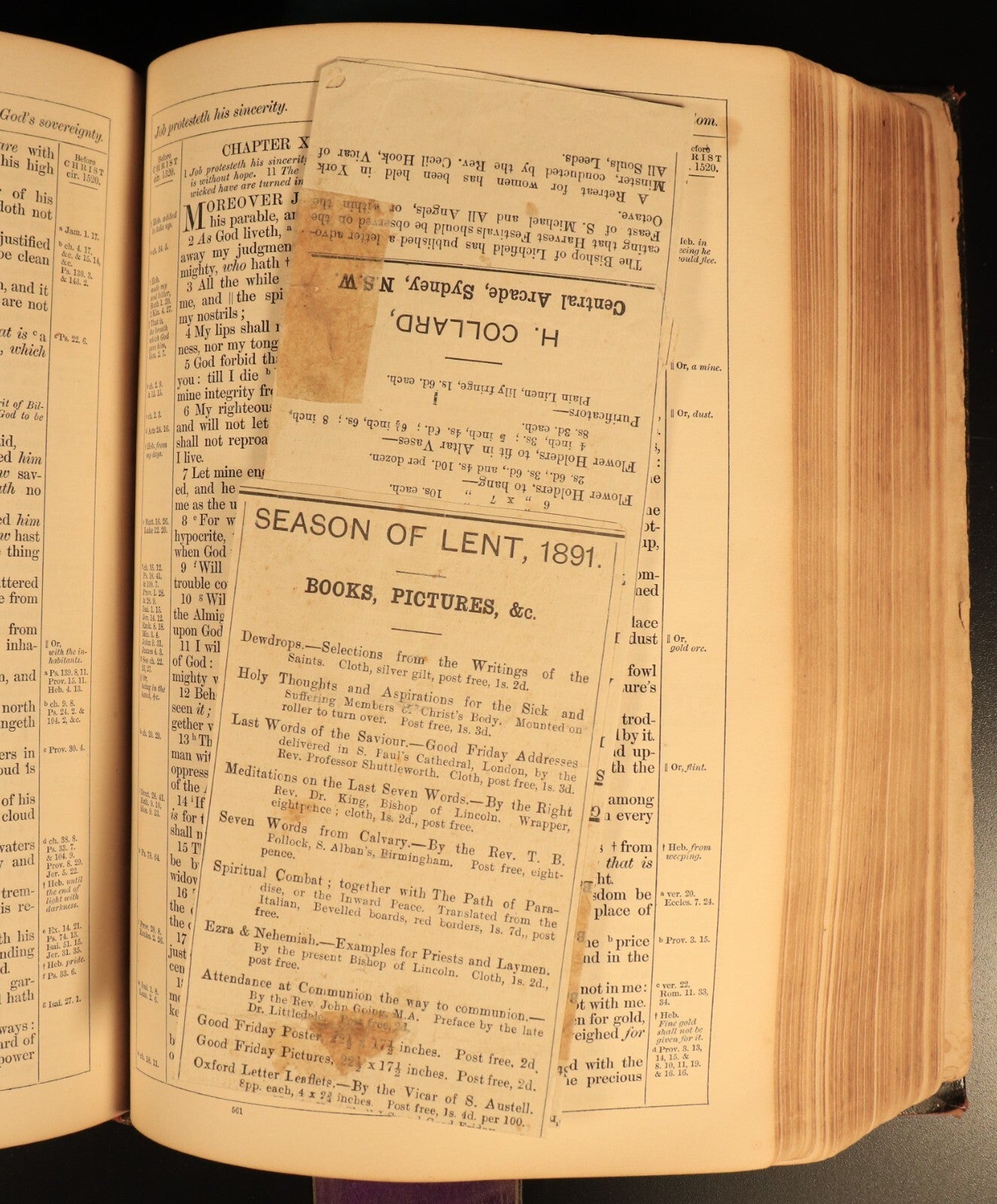 1853 The Prince James Holy Bible Antiquarian Bible With Ephemera Postcards etc