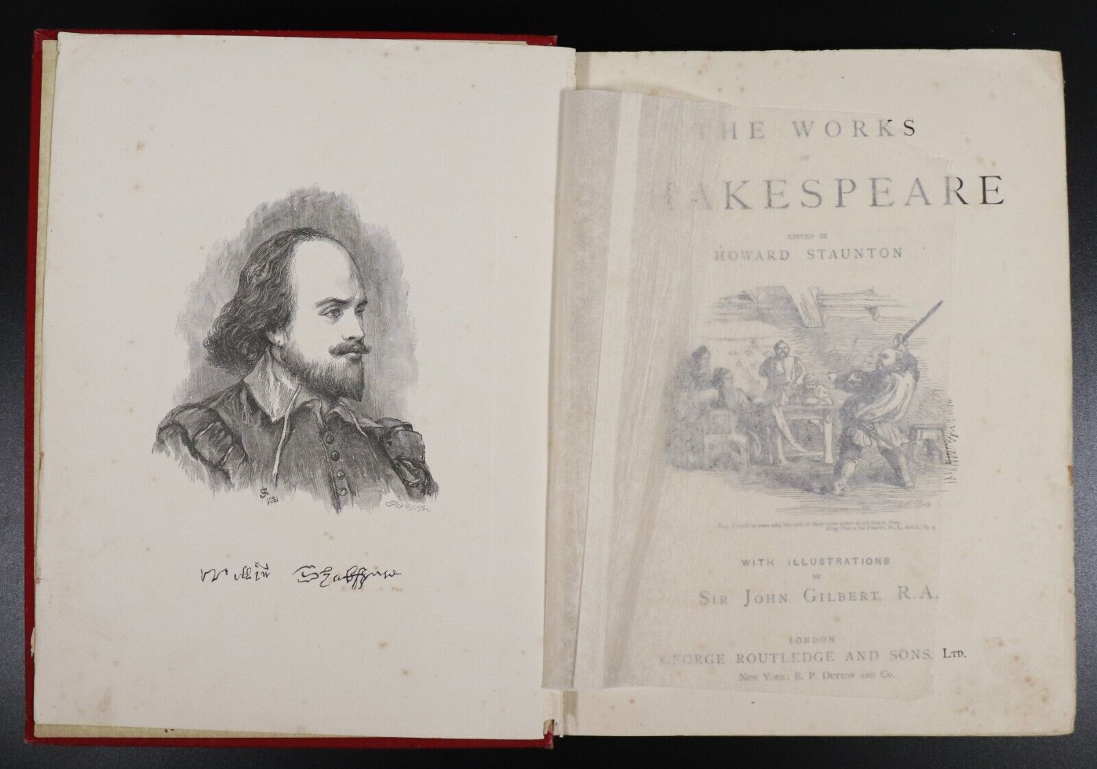 c1915 Sir John Gilbert's Shakespeare by Howard Staunton Antique Literature Book - 0