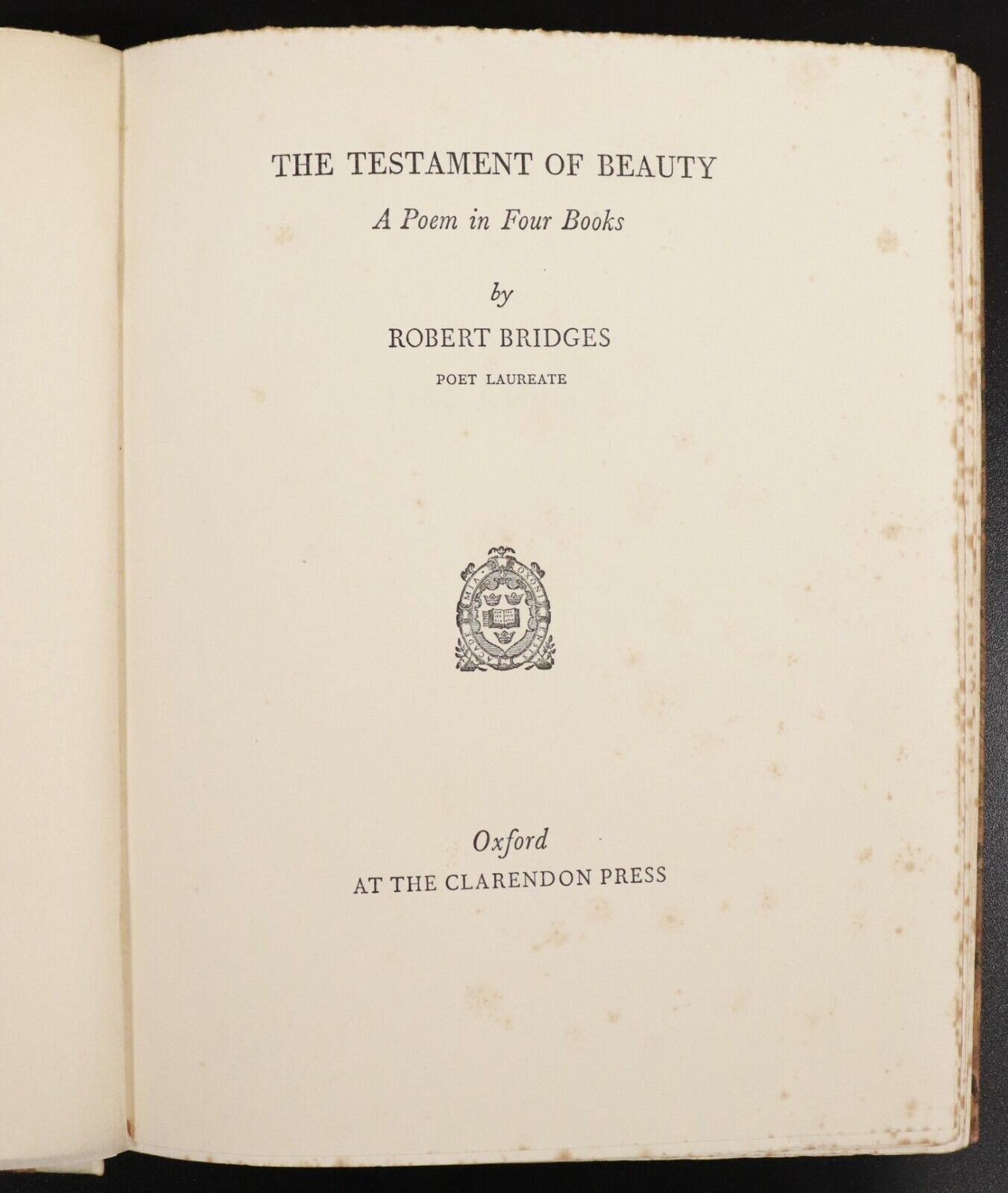 1938 The Testament Of Beauty by Robert Bridges Antique British Poetry Book