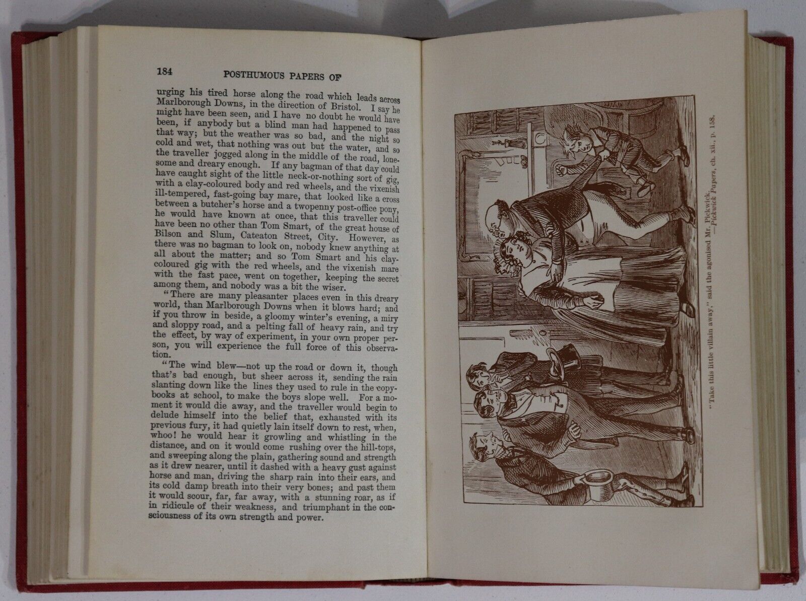 1911 2vol Pickwick Papers by Charles Dickens Antique British Fiction Book Set