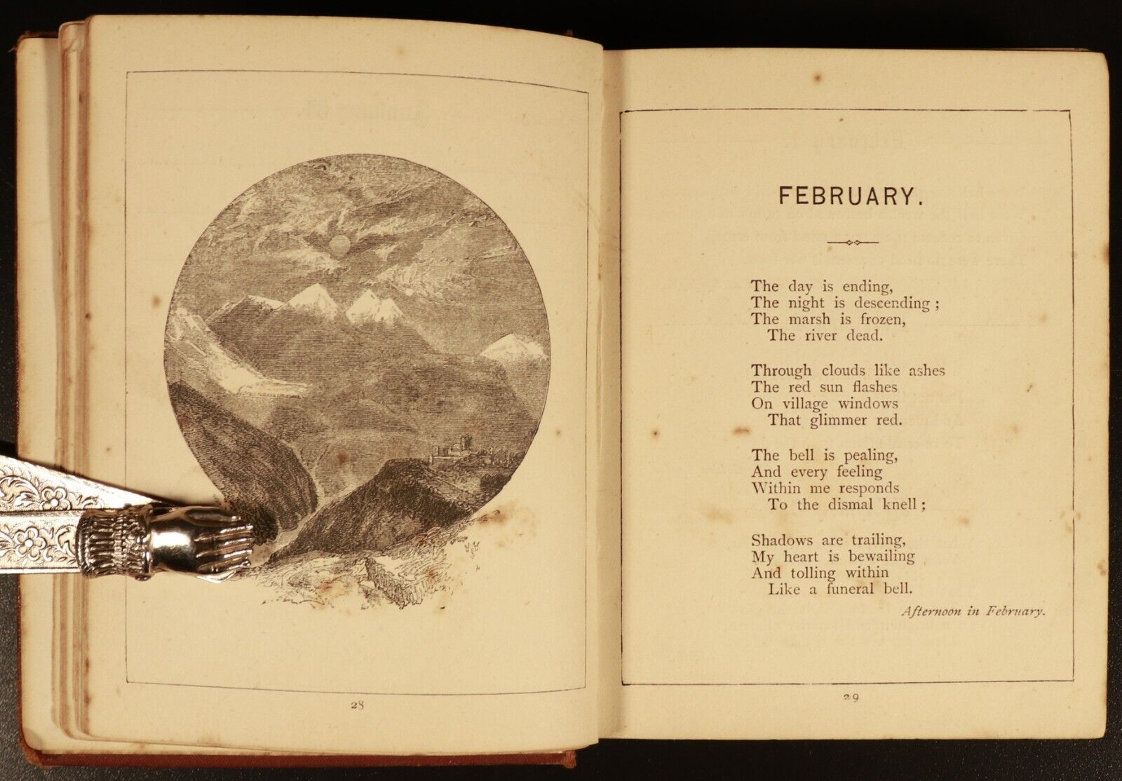 Longfellow's Illustrated Birthday Text Book c1880 Antiquarian Poetry Book