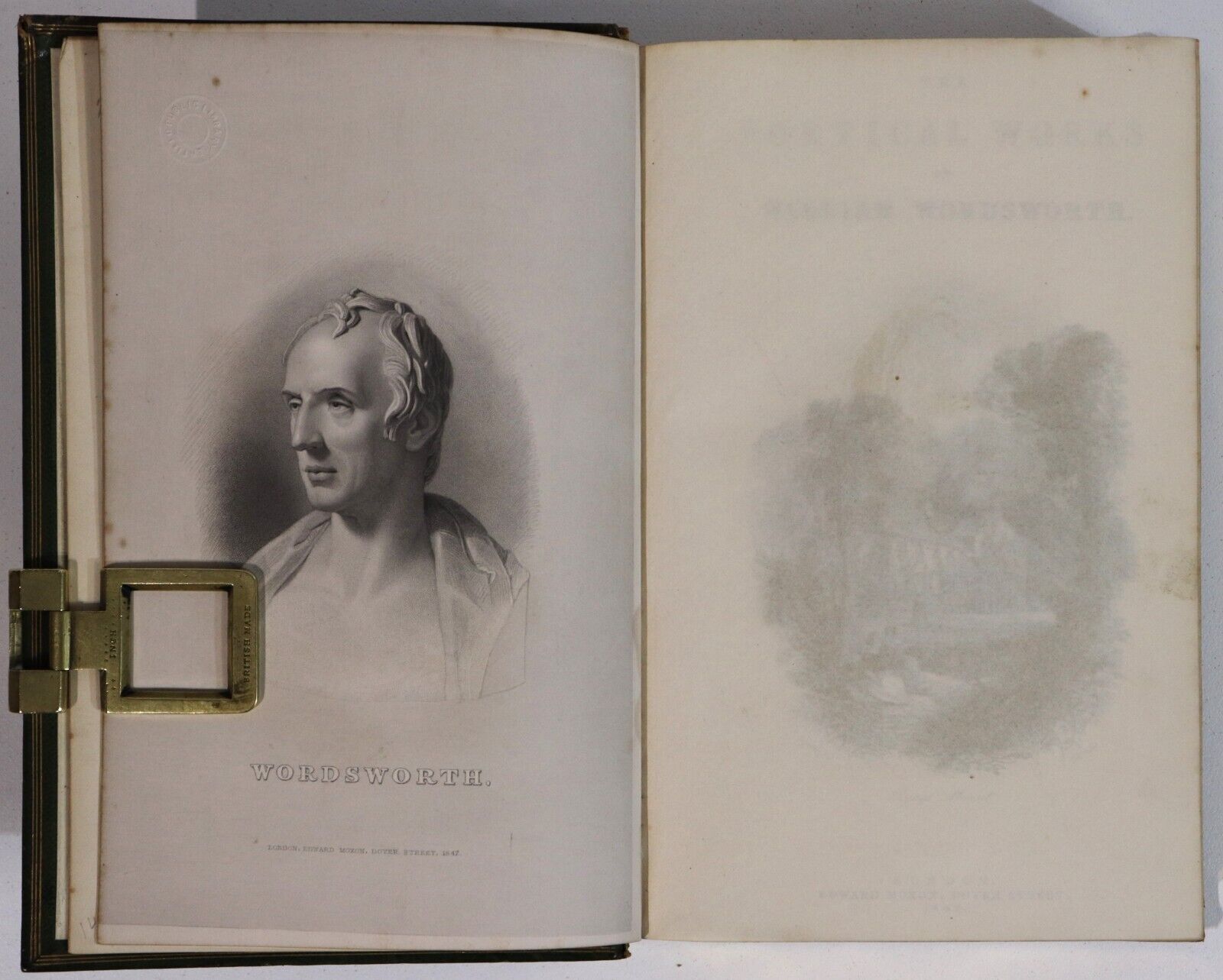 1847 The Poems Of William Wordsworth Antique Leather Bound Poetry Book