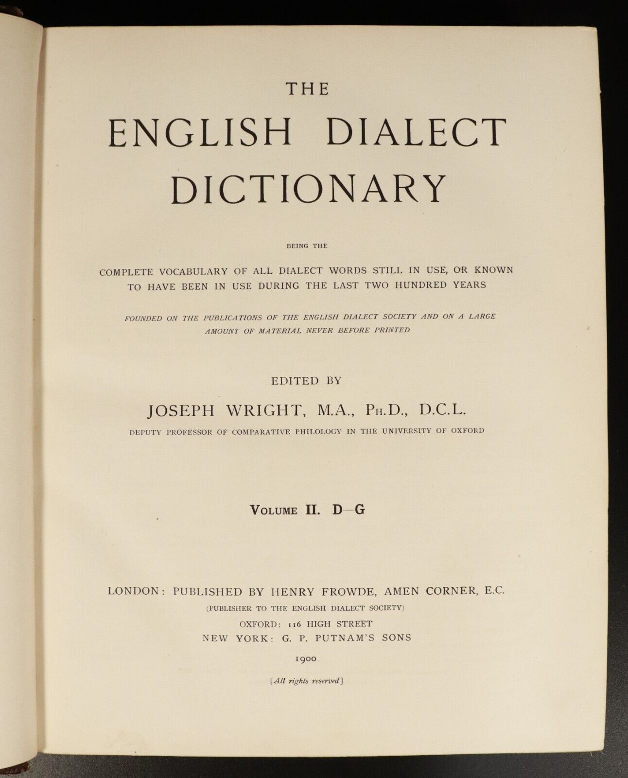 1898 6vol The English Dialect Dictionary British Antiquarian Reference Book Set