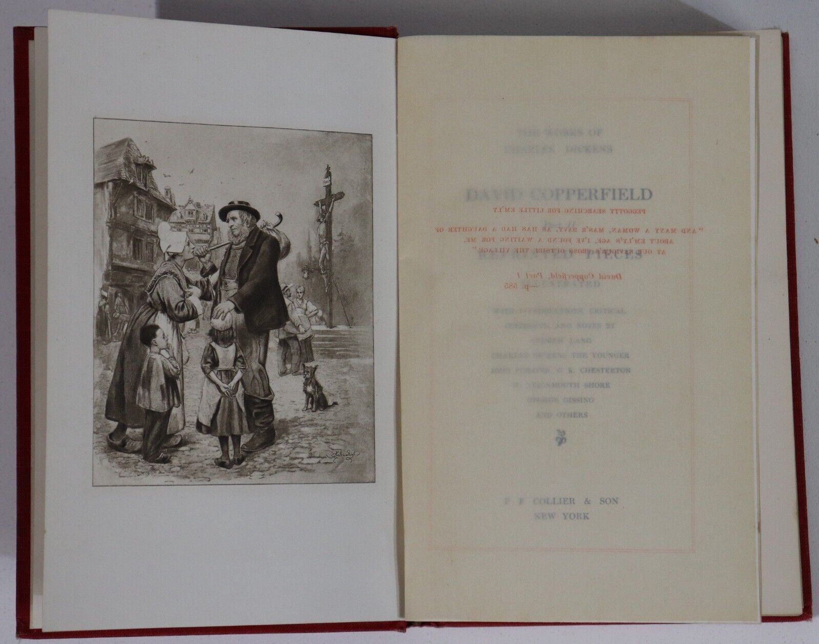 1911 2vol David Copperfield by Charles Dickens Antique British Fiction Book Set