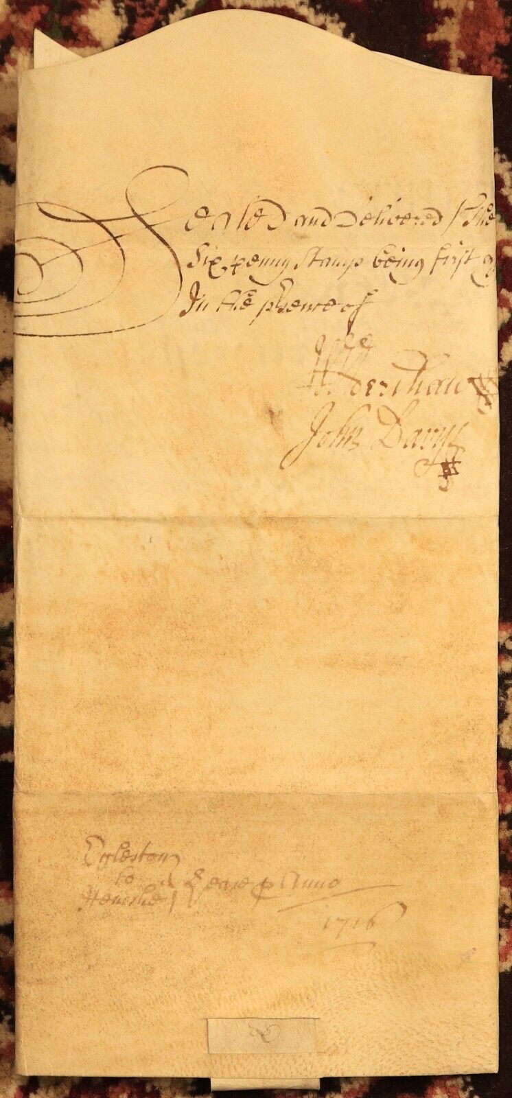 1716 Indenture Conveyance English Legal Document Manuscript Vellum Lease