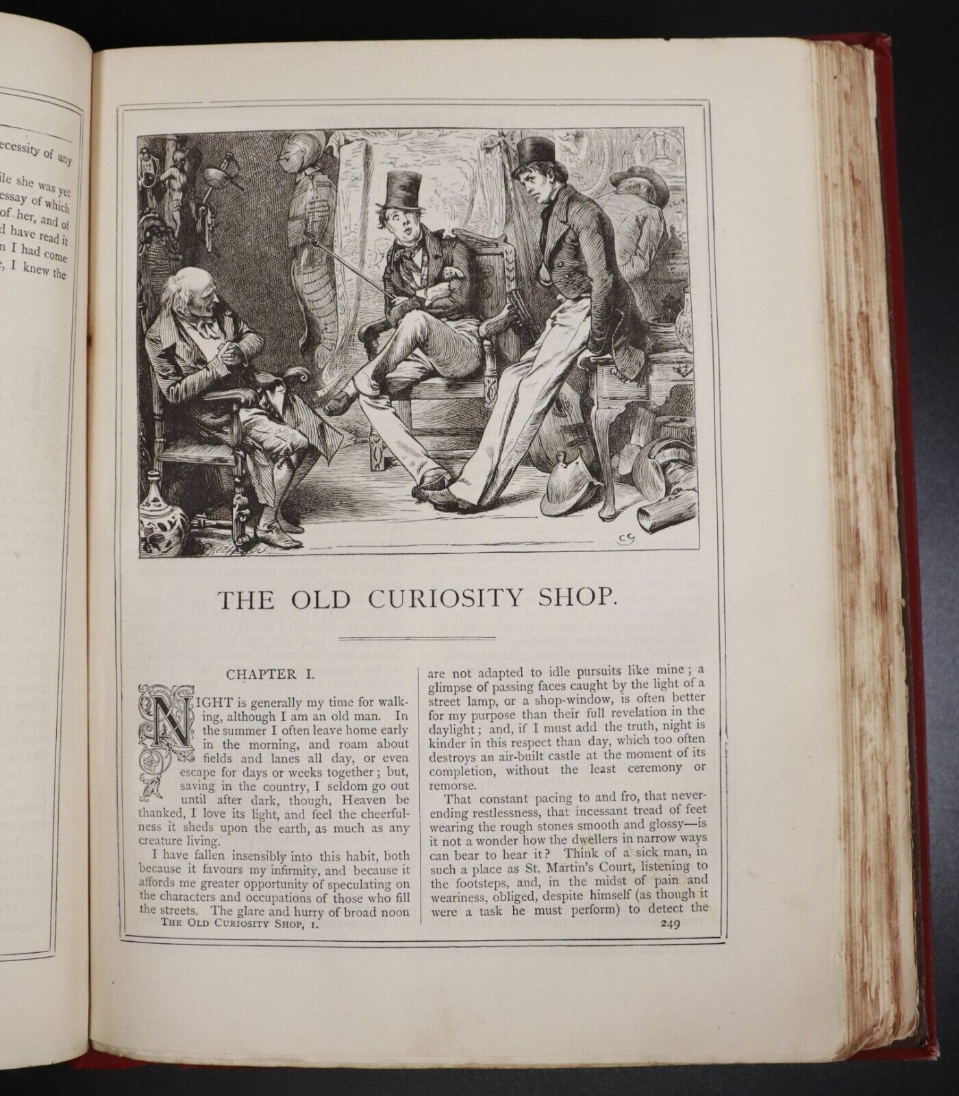 c1880 Pickwick Club & Old Curiosity Shop by Charles Dickens Antique Fiction Book