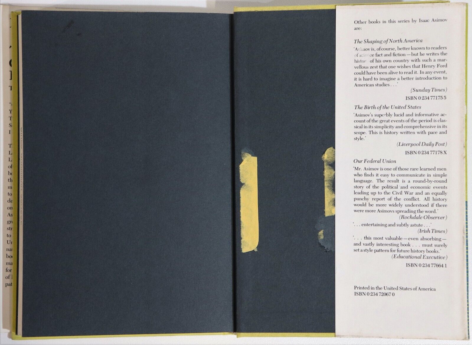 1977 The Golden Door by Isaac Asimov Vintage American History Book