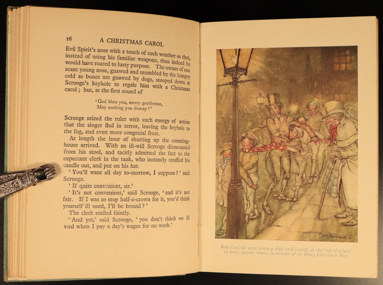 1933 A Christmas Carol: Charles Dickens Antique Fiction Book Arthur Rackham