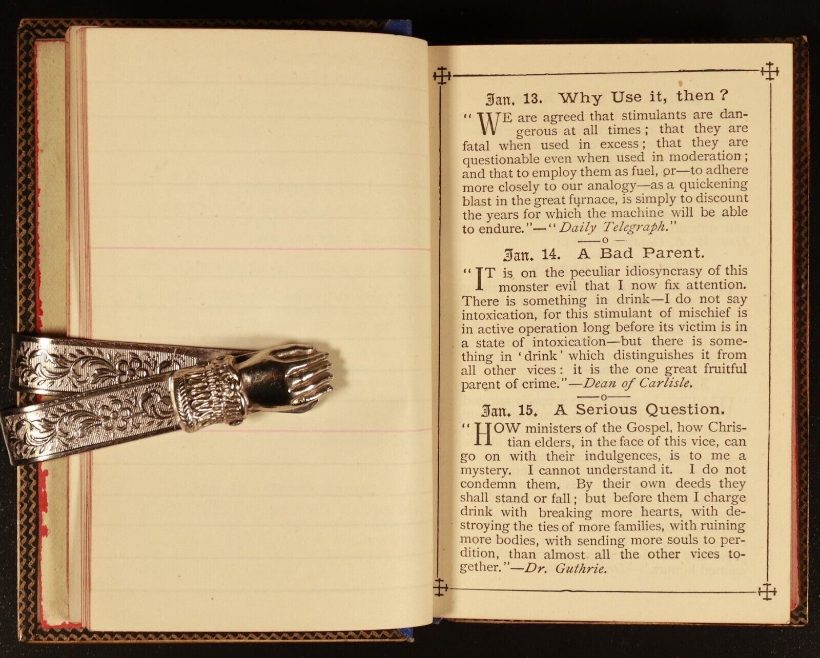 c1890 Kirton's Temperance Daily Text Book & Birthday Record Antiquarian Book