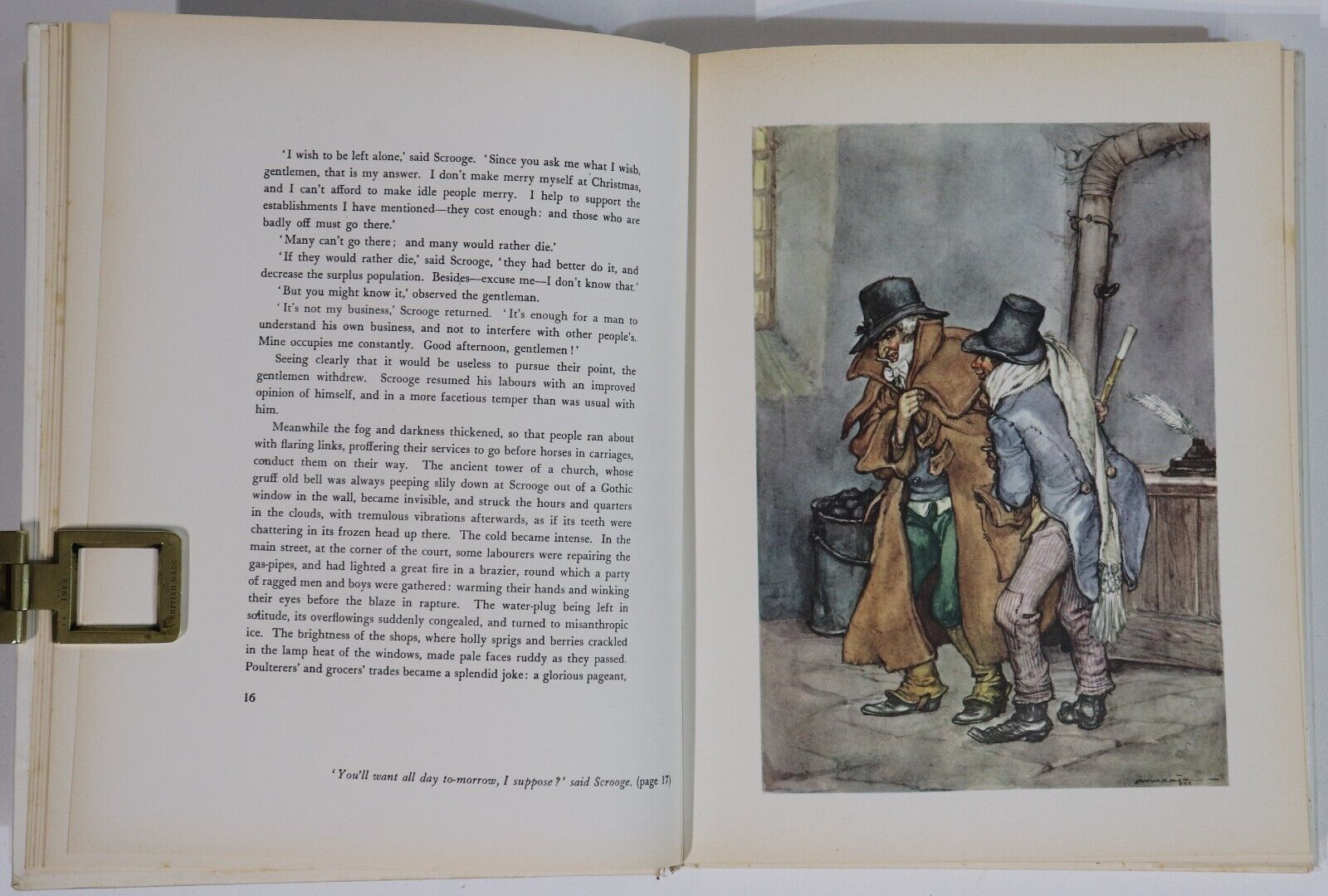 1960 A Christmas Carol: Charles Dickens Vintage Illustrated Fiction Book