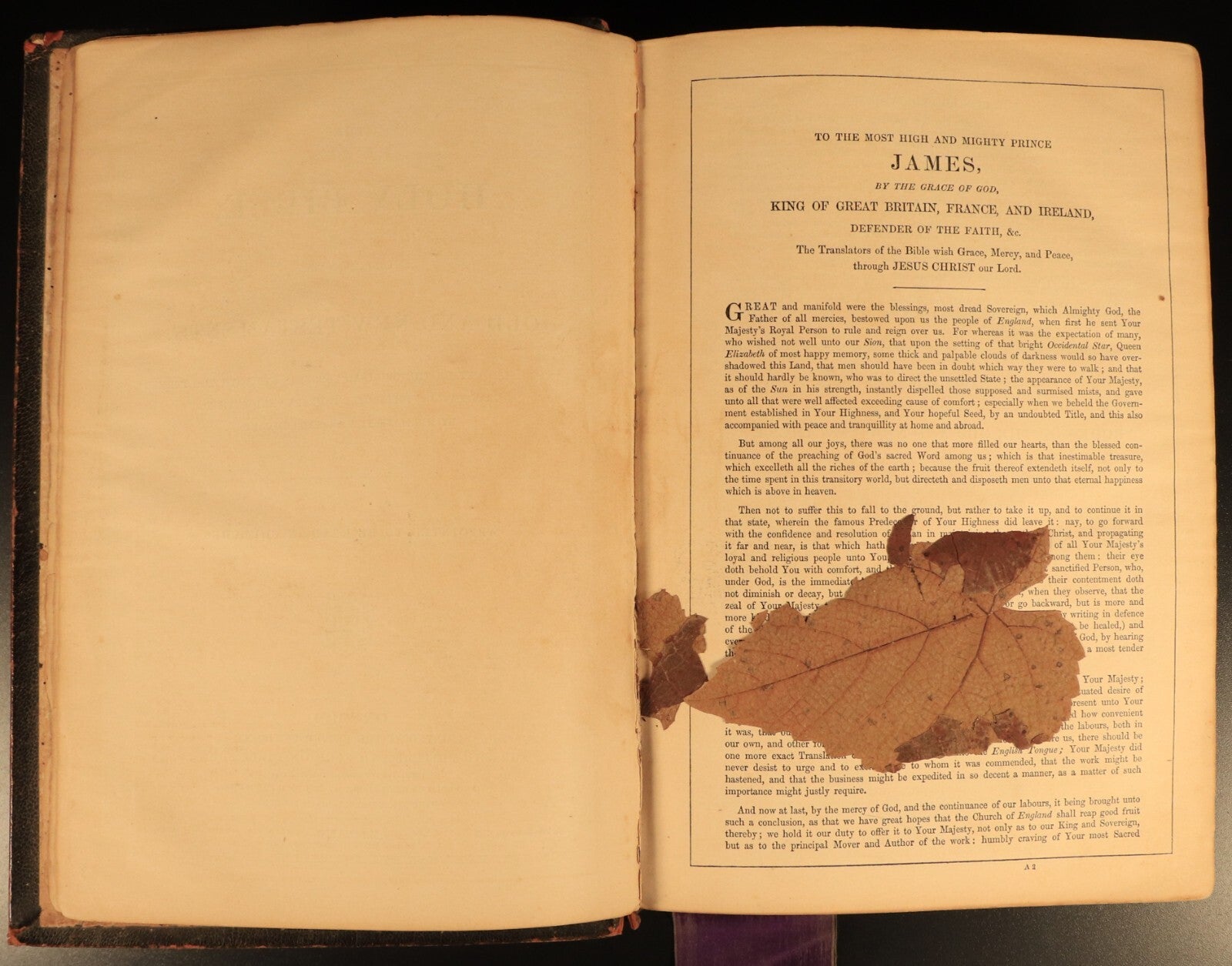 1853 The Prince James Holy Bible Antiquarian Bible With Ephemera Postcards etc