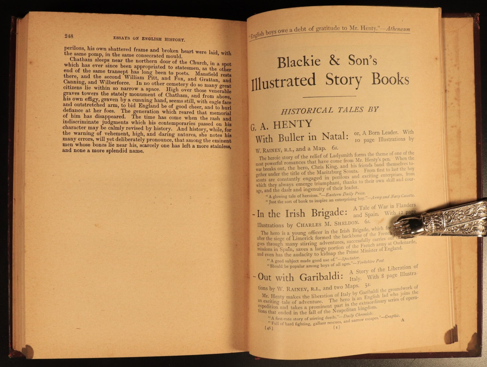 c1920 Macaulay's Essays On English History Antique British History Book