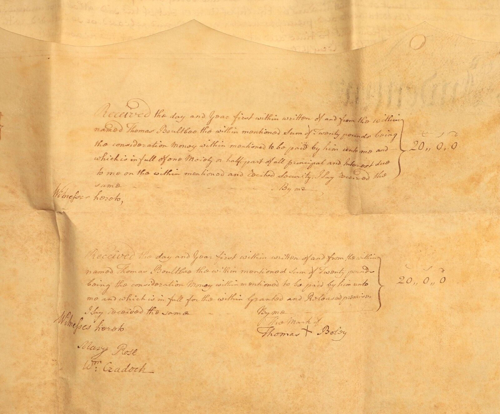 1767 Indenture Conveyance English Legal Document Manuscript Vellum Lease