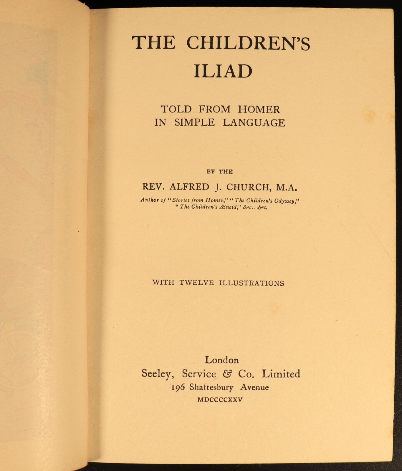 The Children's Iliad by Homer 1925 Antique Fiction Book Prize Leather Binding