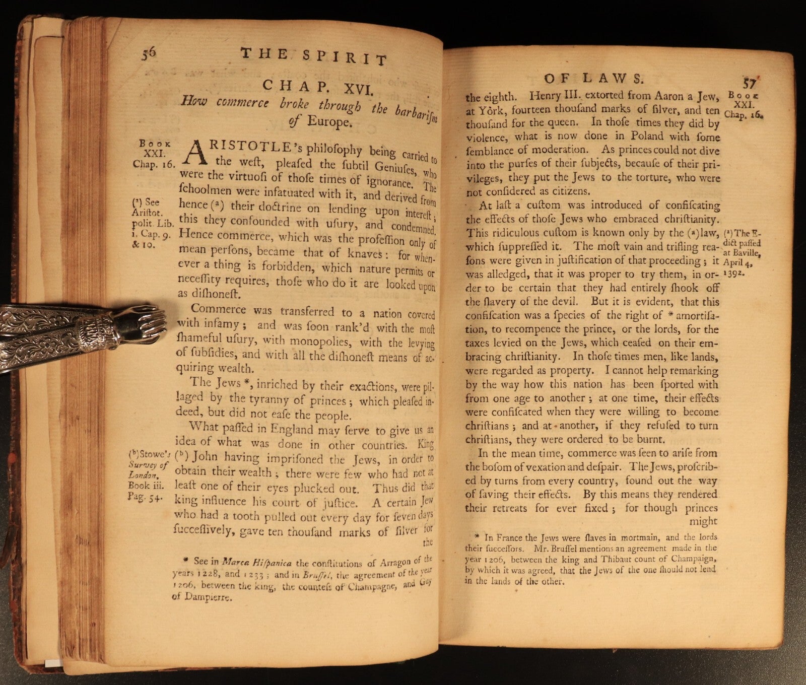 1750 The Spirit Of The Laws by M. De Secondat Antiquarian Legal History Book V2