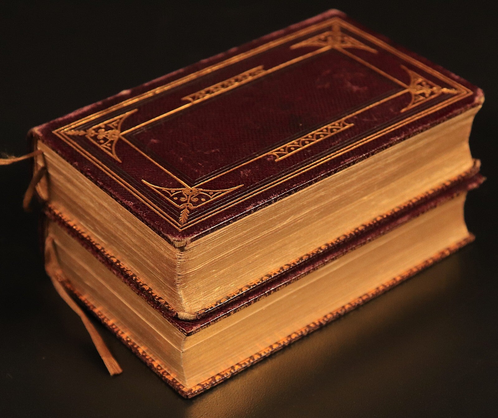 1845 Proper Lessons & Common Prayer Miniature Bible 2vol Set Antique Books