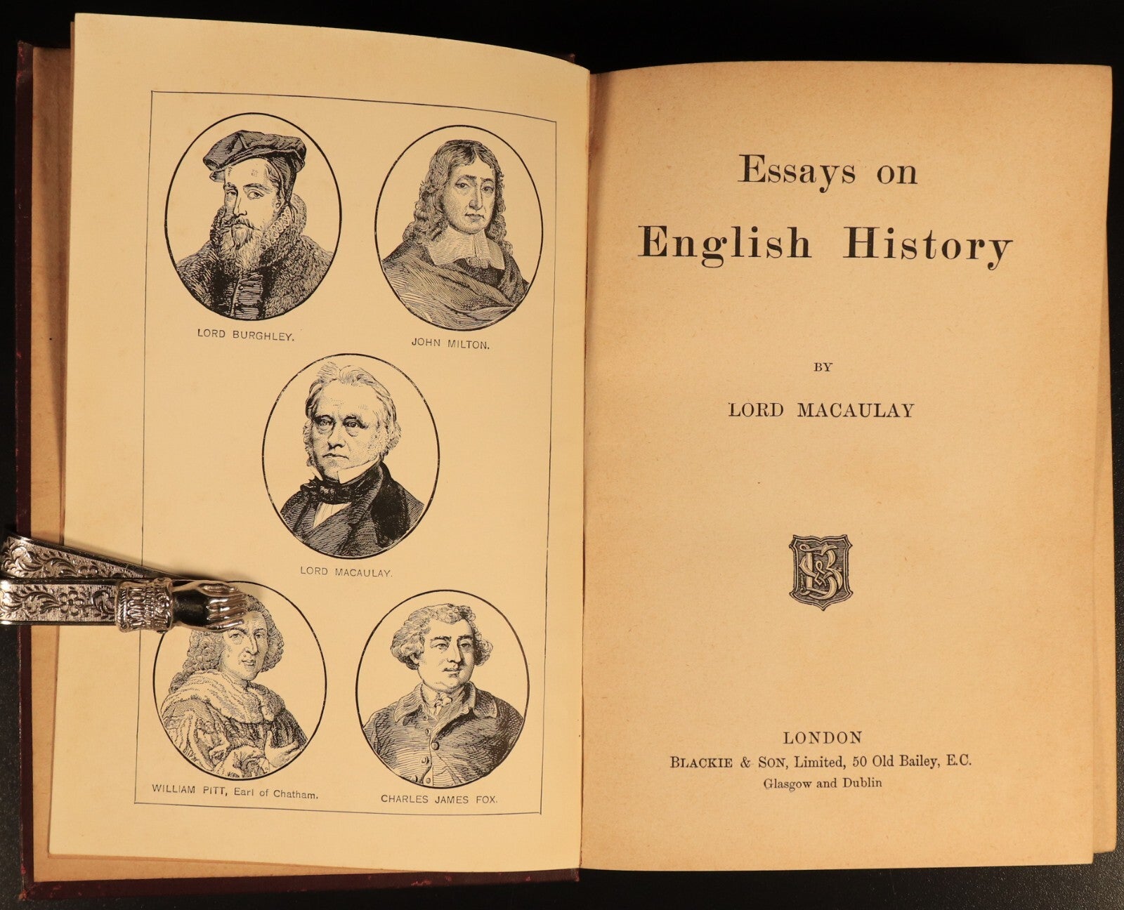 c1920 Macaulay's Essays On English History Antique British History Book