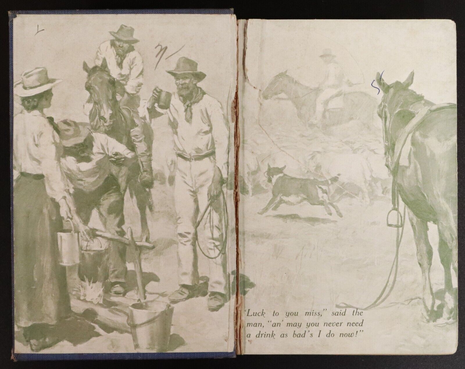 1914 By Blow & Kiss by Boyd Cable 1st Edition Antique Australian Fiction Book