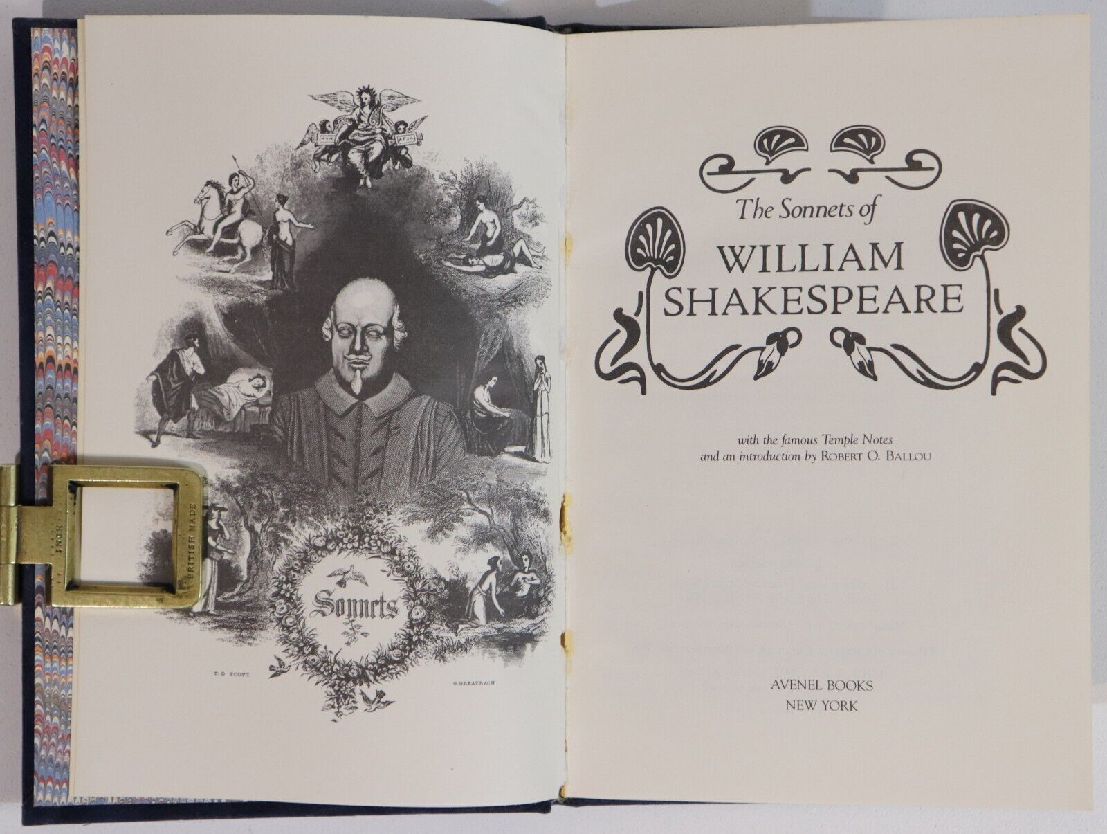 1961 The Sonnets of William Shakespeare Vintage Suede Literature Book - 0
