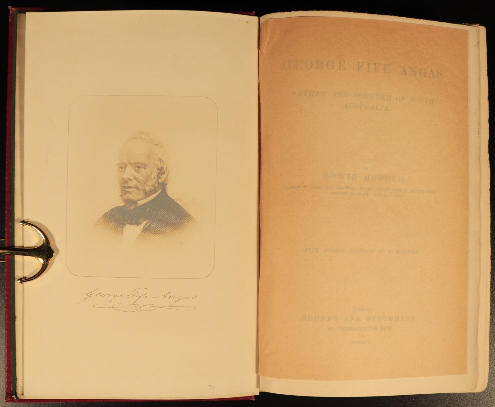 George Fife Angas Founder Of South Australia 1891 Antique History Book 1st Ed
