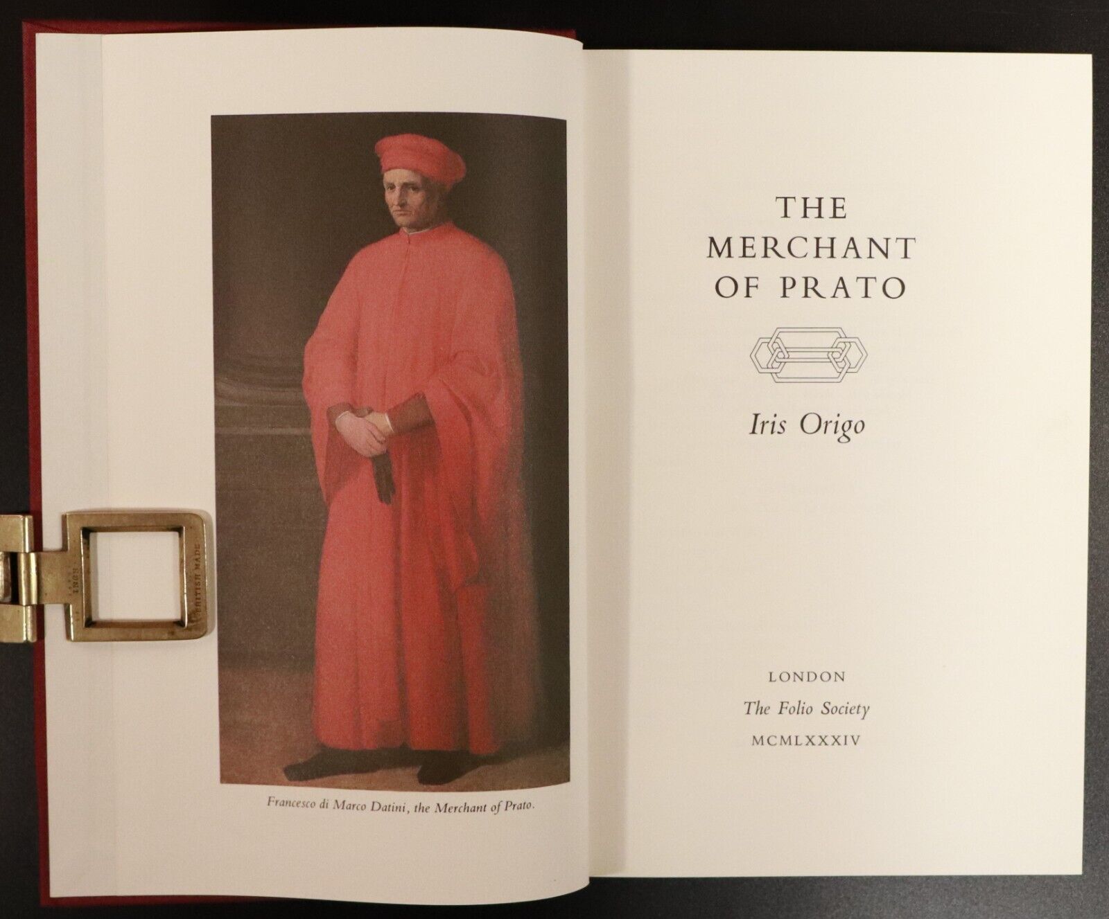 1984 The Merchant Of Prato by Iris Origo Folio Society Biography Book
