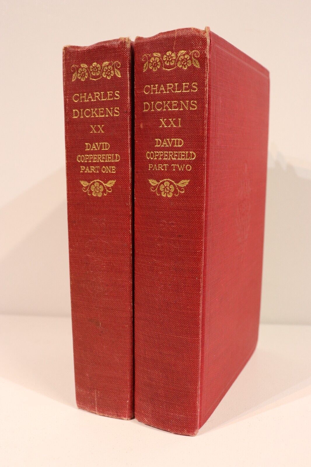 1911 2vol David Copperfield by Charles Dickens Antique British Fiction Book Set