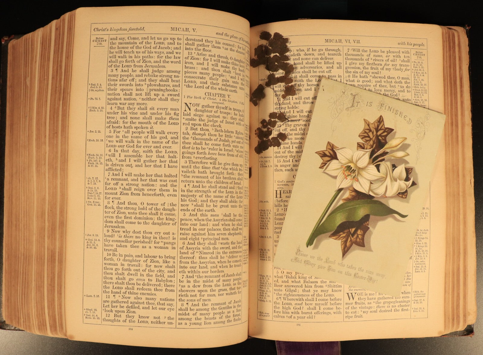 1853 The Prince James Holy Bible Antiquarian Bible With Ephemera Postcards etc