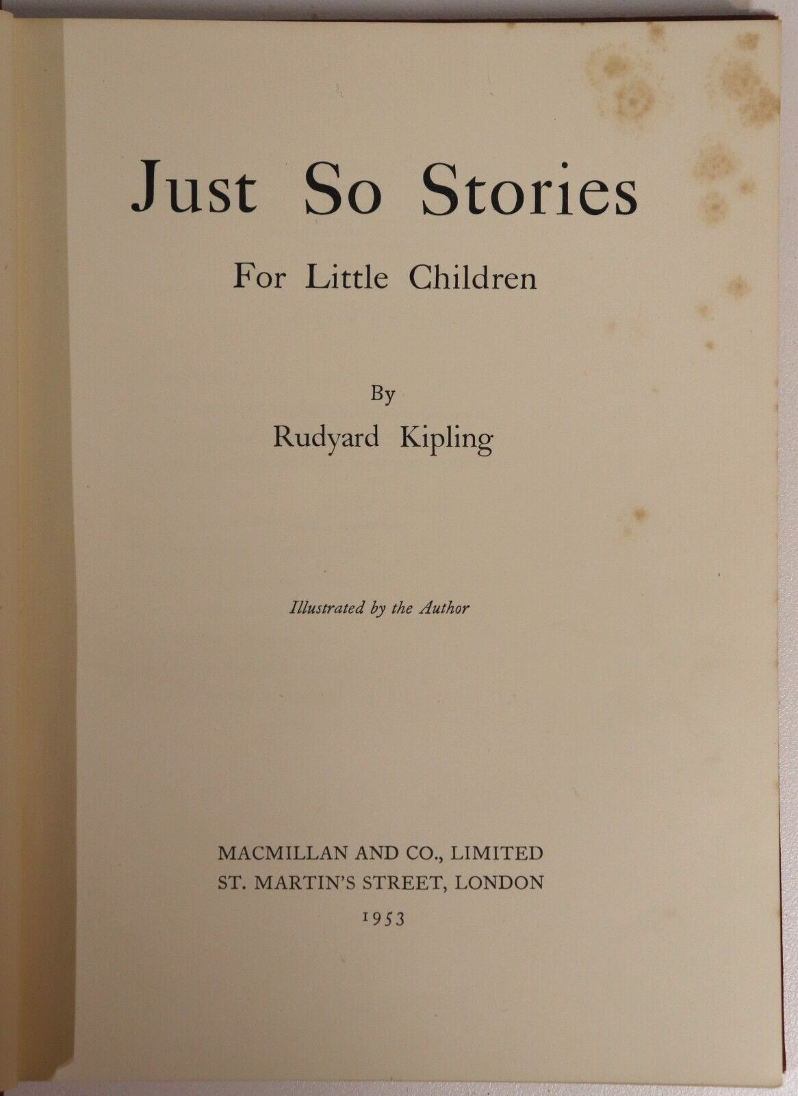 1953 Just So Stories by Rudyard Kipling Vintage British Childrens Fiction Book - 0