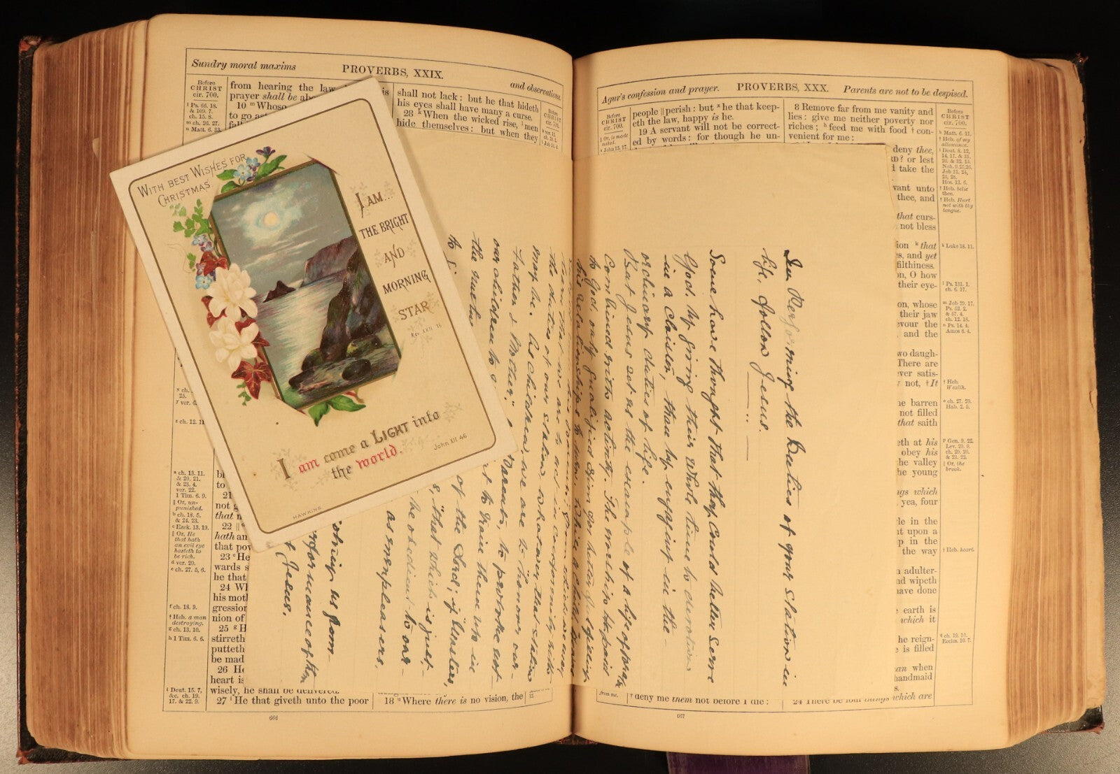 1853 The Prince James Holy Bible Antiquarian Bible With Ephemera Postcards etc