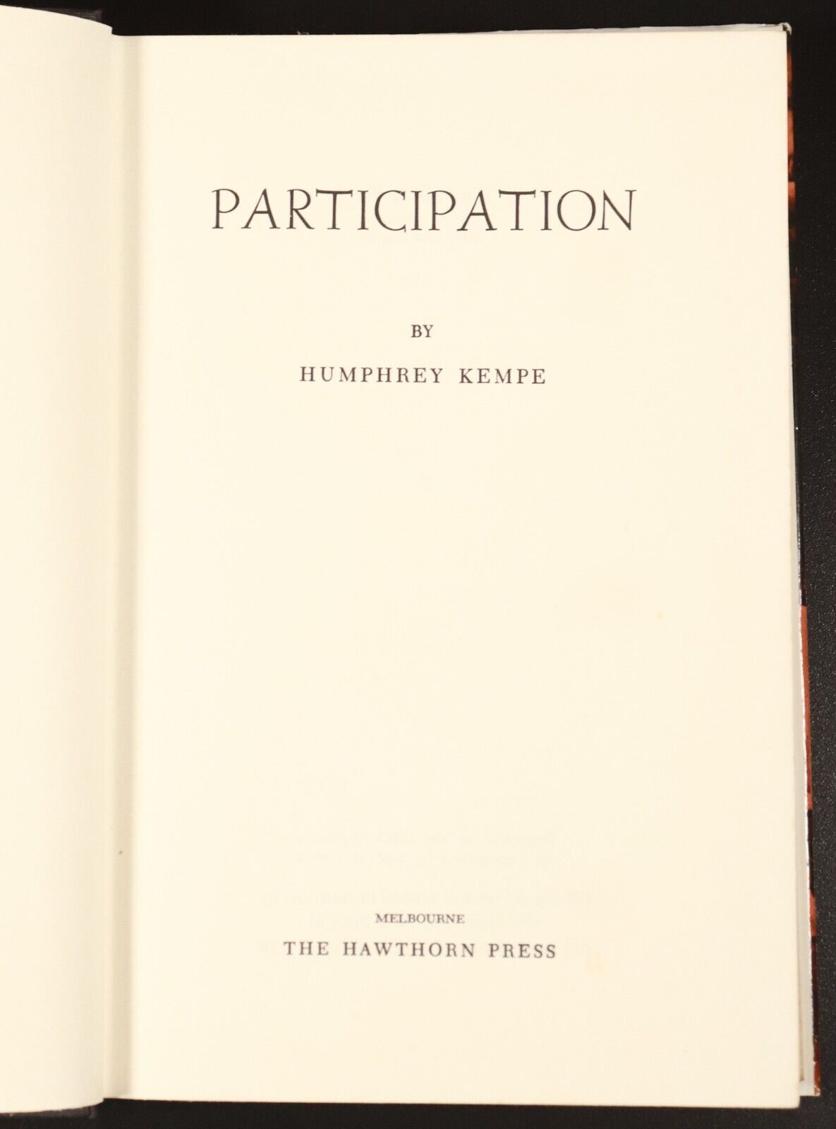 1973 Participation by Humphrey Kempe Australian Military History Book ANZAC