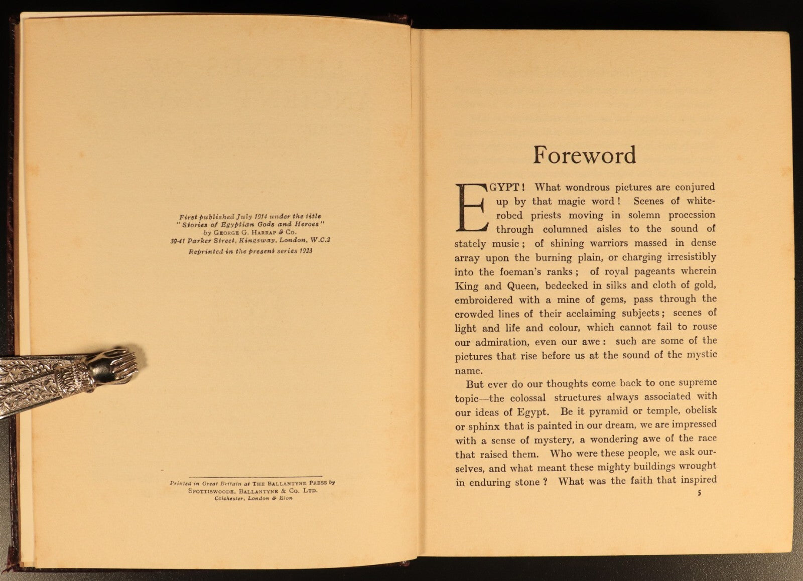 Legends Of Ancient Egypt by F.H. Brooksbank 1923 Antique Book Art by Evelyn Paul