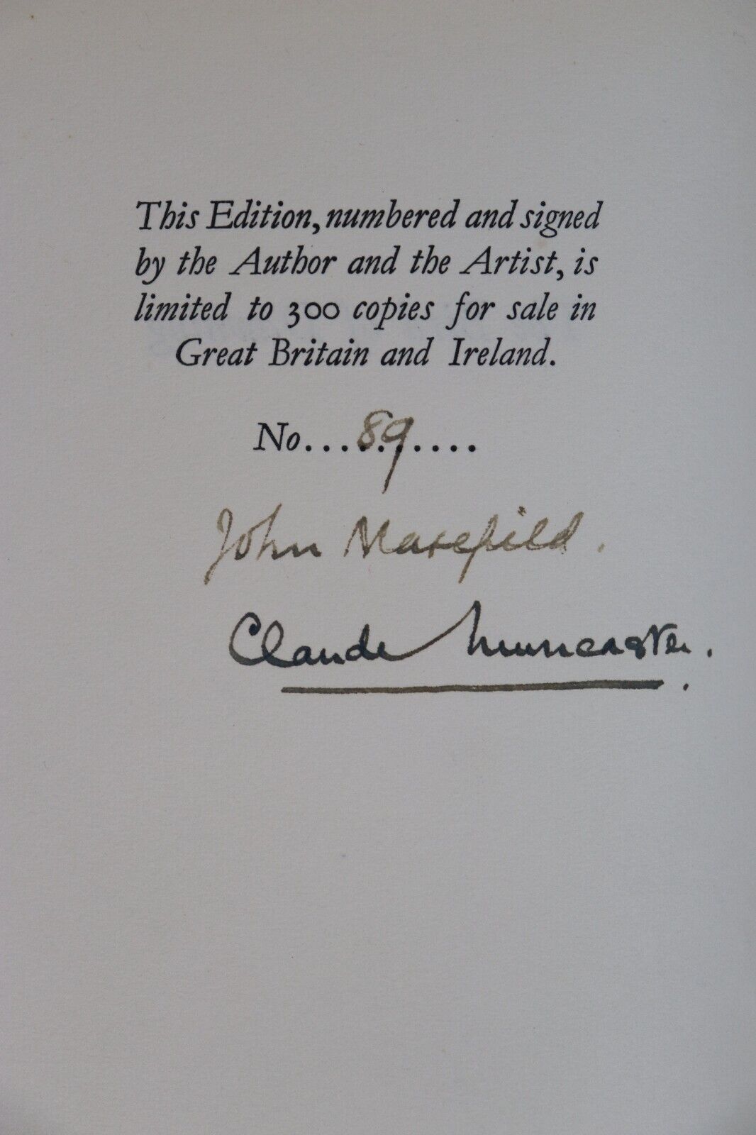 1933 The Bird Of Dawning by John Masefield Ltd Ed. Signed by Author Book