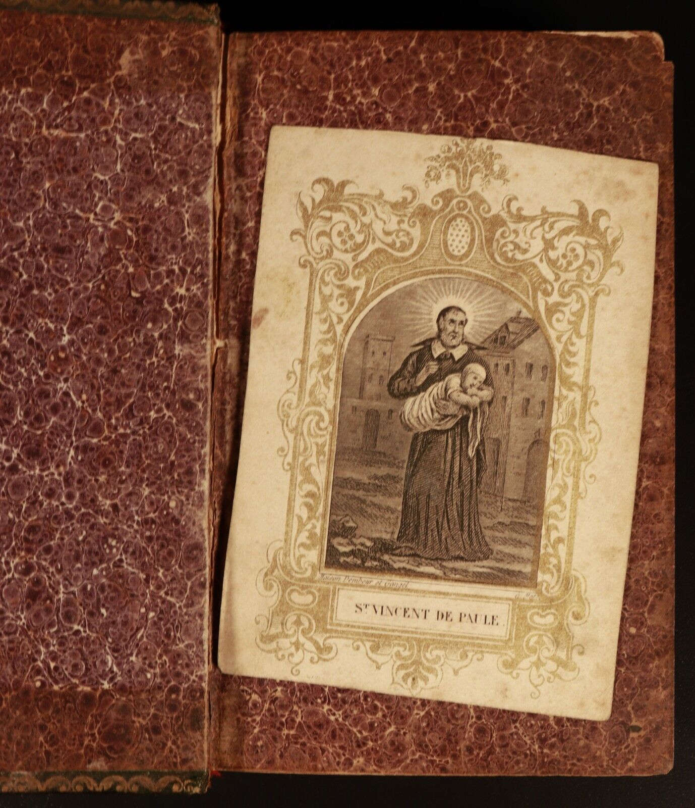 c1828 Le Paroissien Complete Illustrated Antiquarian French Latin Theology Book
