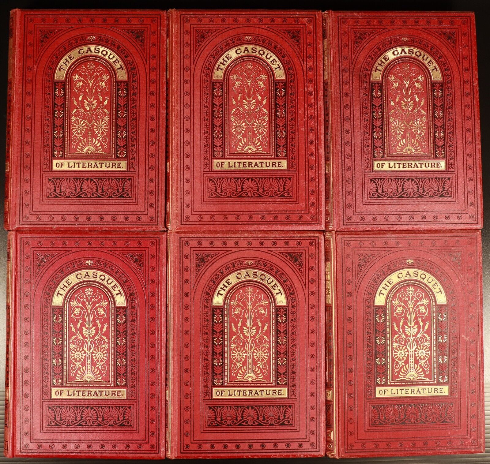 The Casquet Of Literature by Charles Gibbon 6vol c1877 Antique History Book Set