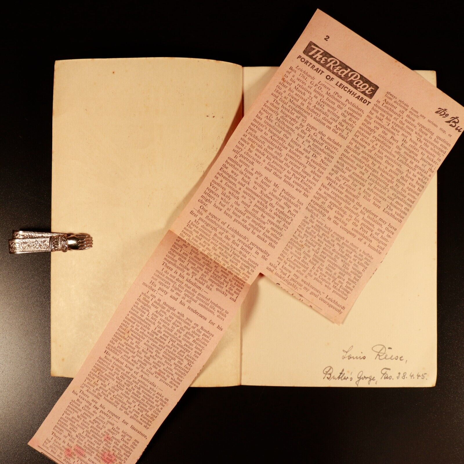 Leichhardt Letters by LL Politzer 1945 Australian History Antique Book 2nd Ed.