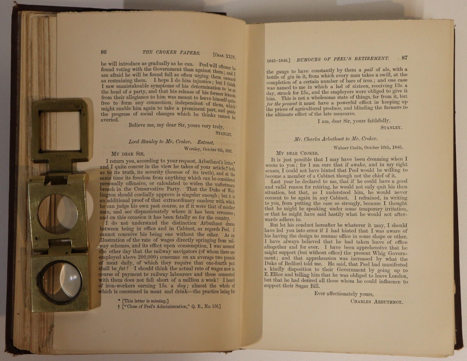 1884 The Croker Papers by L. J. Jennings Antique British History Book