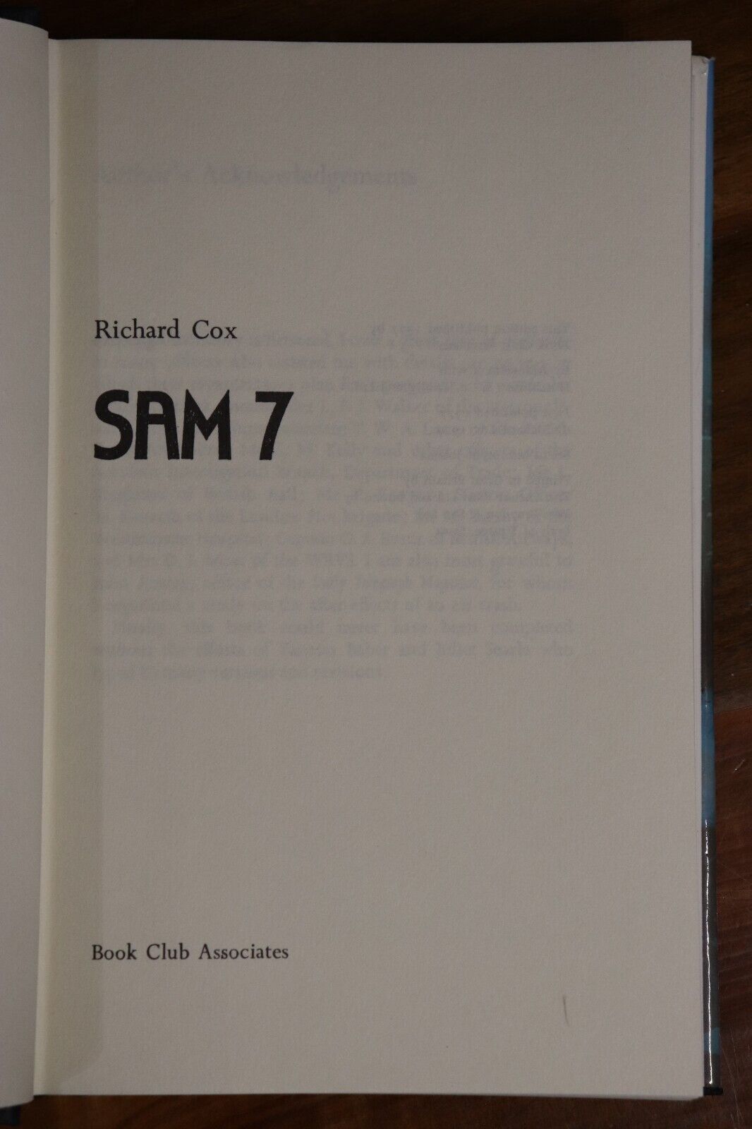 1977 Sam 7 by Richard Cox Vintage Airline Disaster Fiction Book