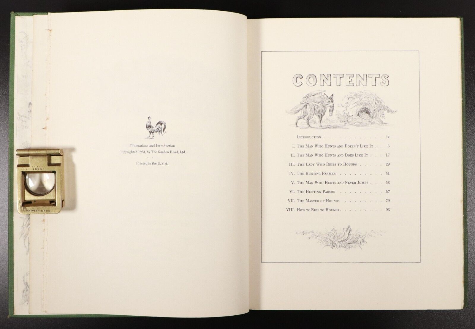 1934 Hunting Sketches by Anthony Trollope Antique British Literature & Art Book