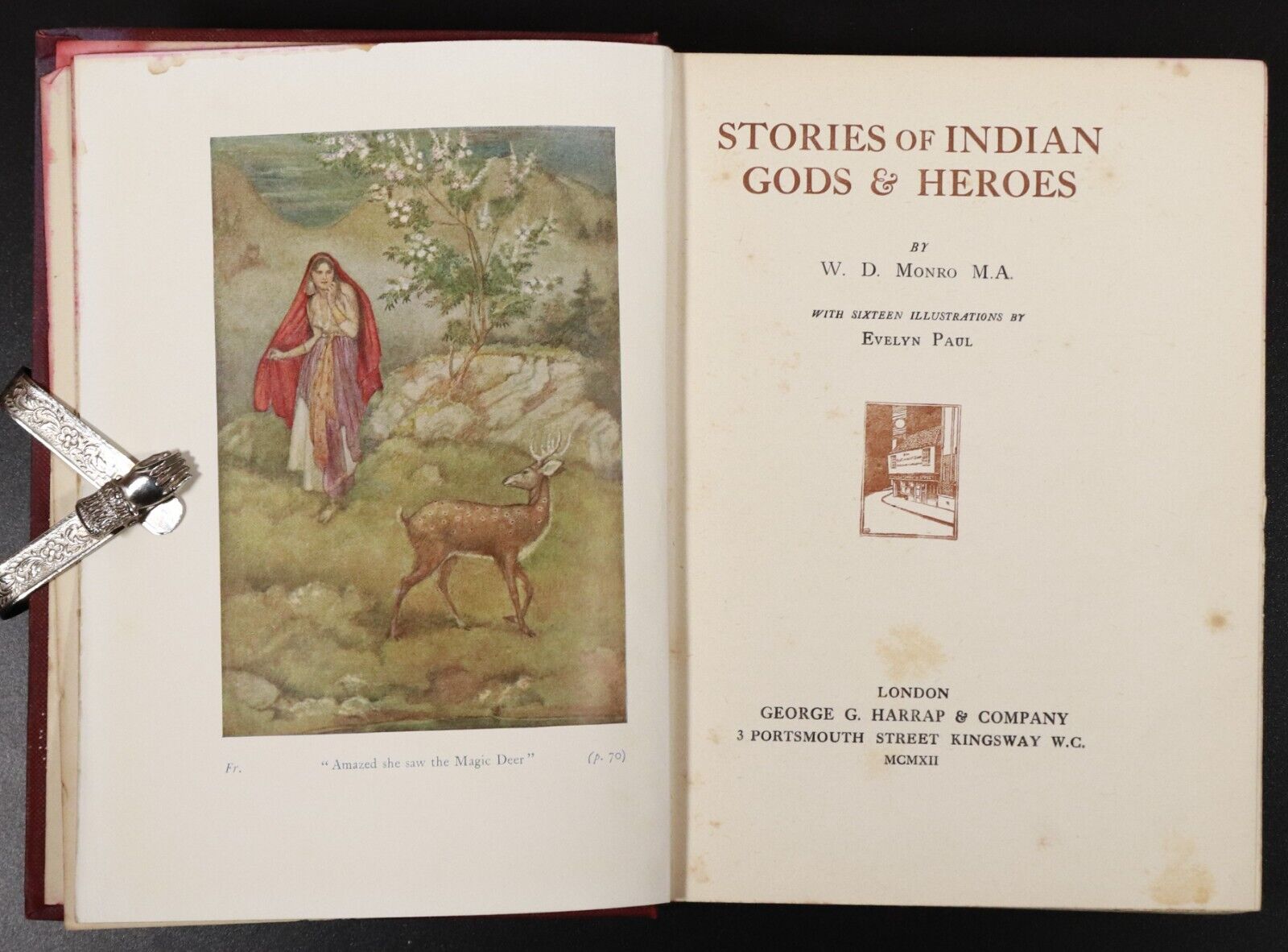 1912 Stories Of Indian Gods & Heroes by W.D. Monro Antique Indian History Book