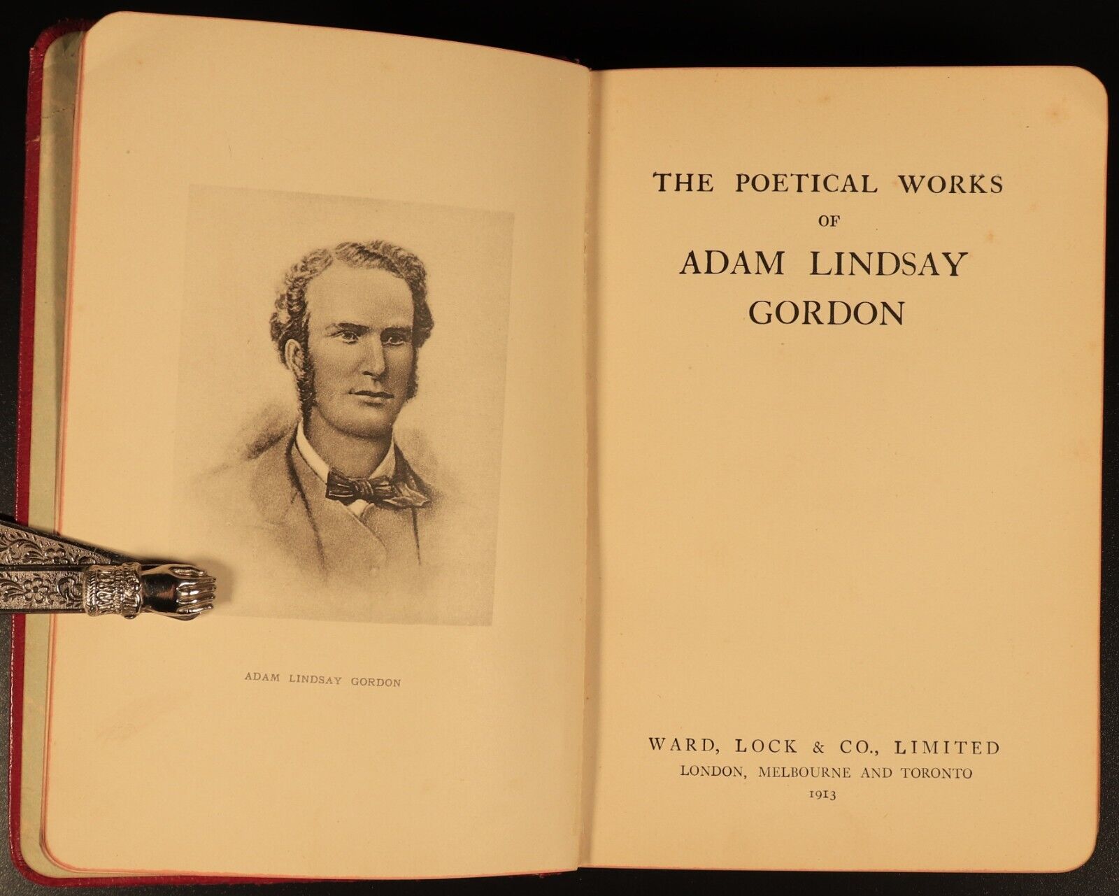 1913 Poetical Works Of Adam Lindsay Gordon Antique Australian Poetry Book