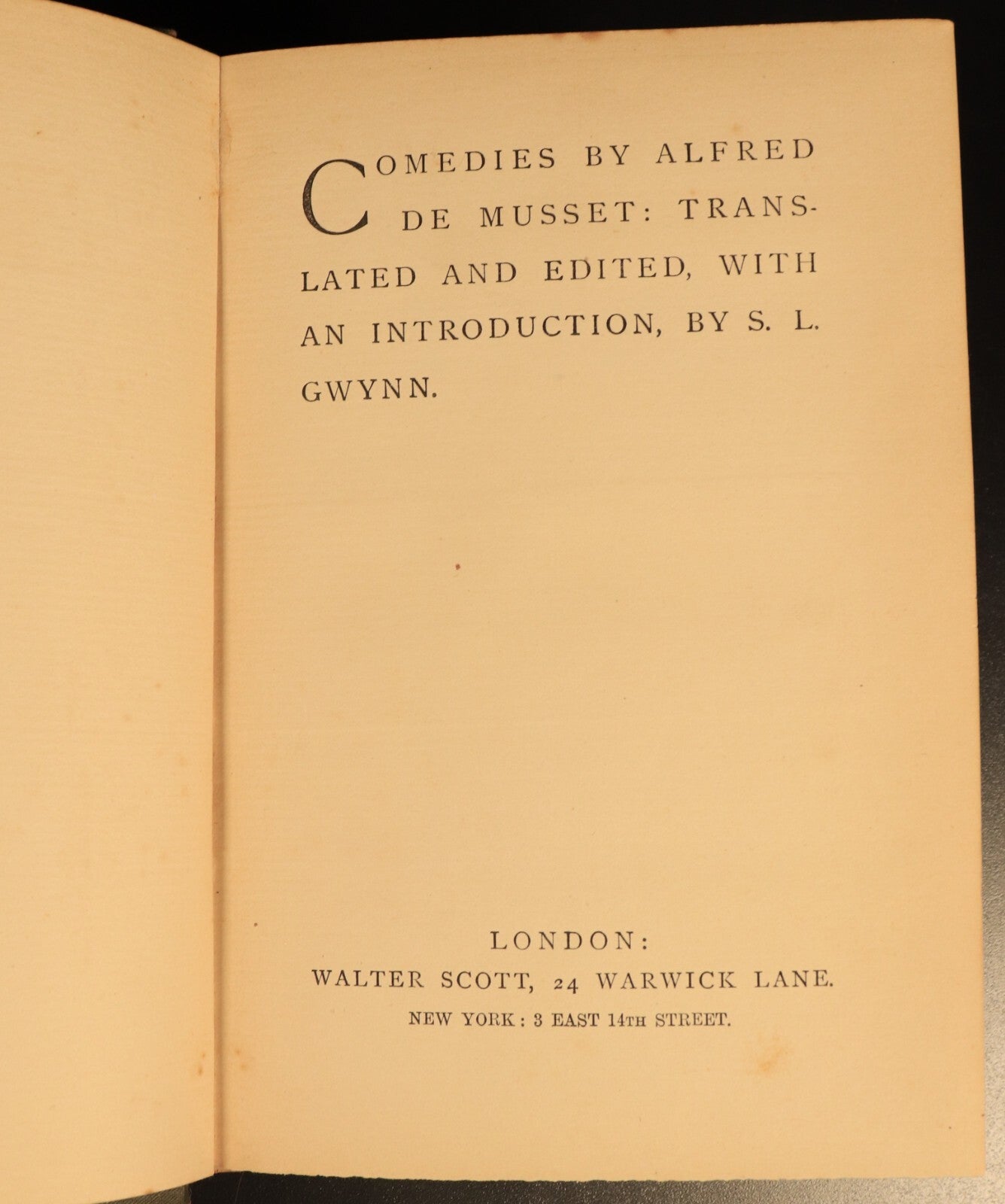 Comedies by Alfred De Musset c1900 Antique Drama Book PLUS Perrottet Bookplate