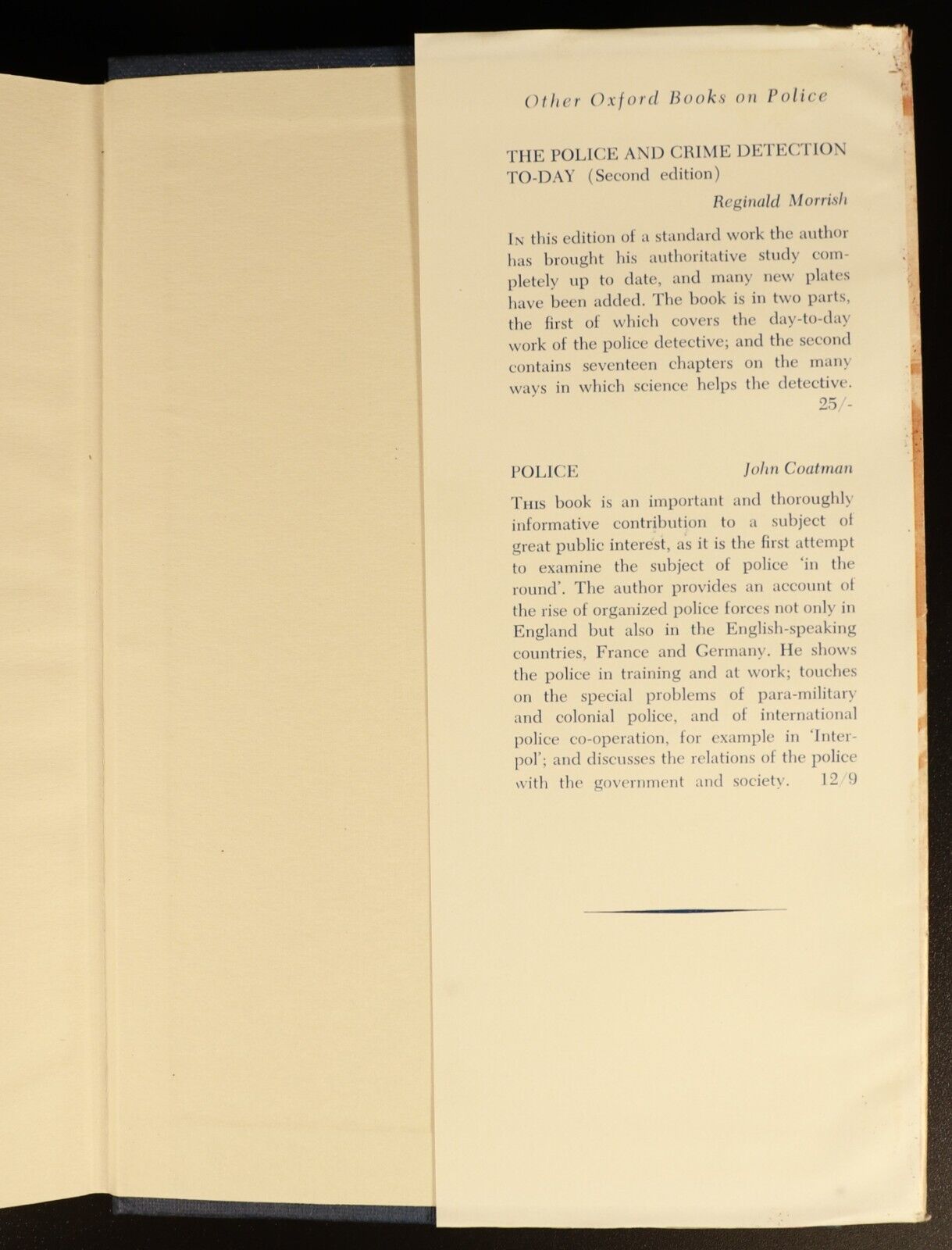 1960 The Australian Police Forces by G.M. O'Brien Australian History Book 1st Ed
