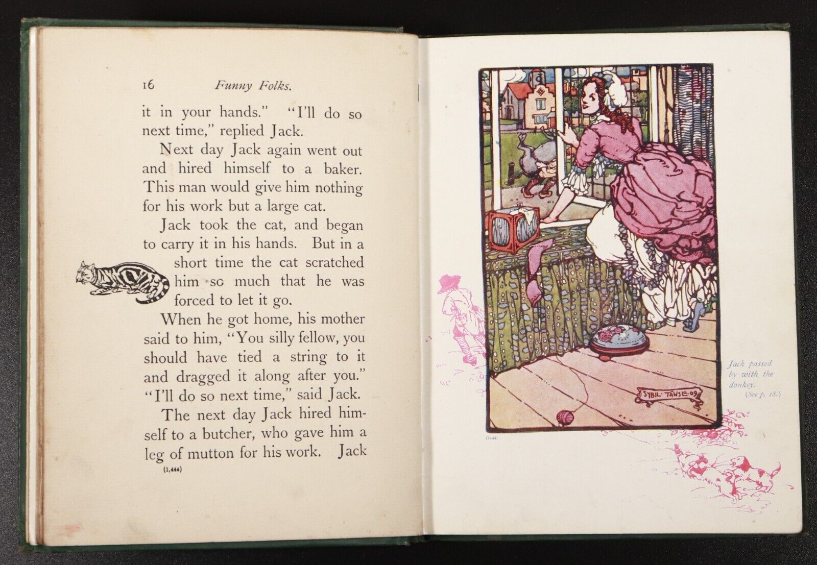c1910 Funny Folks Antique Children's Book Nelson's Fireside Library Illustrated