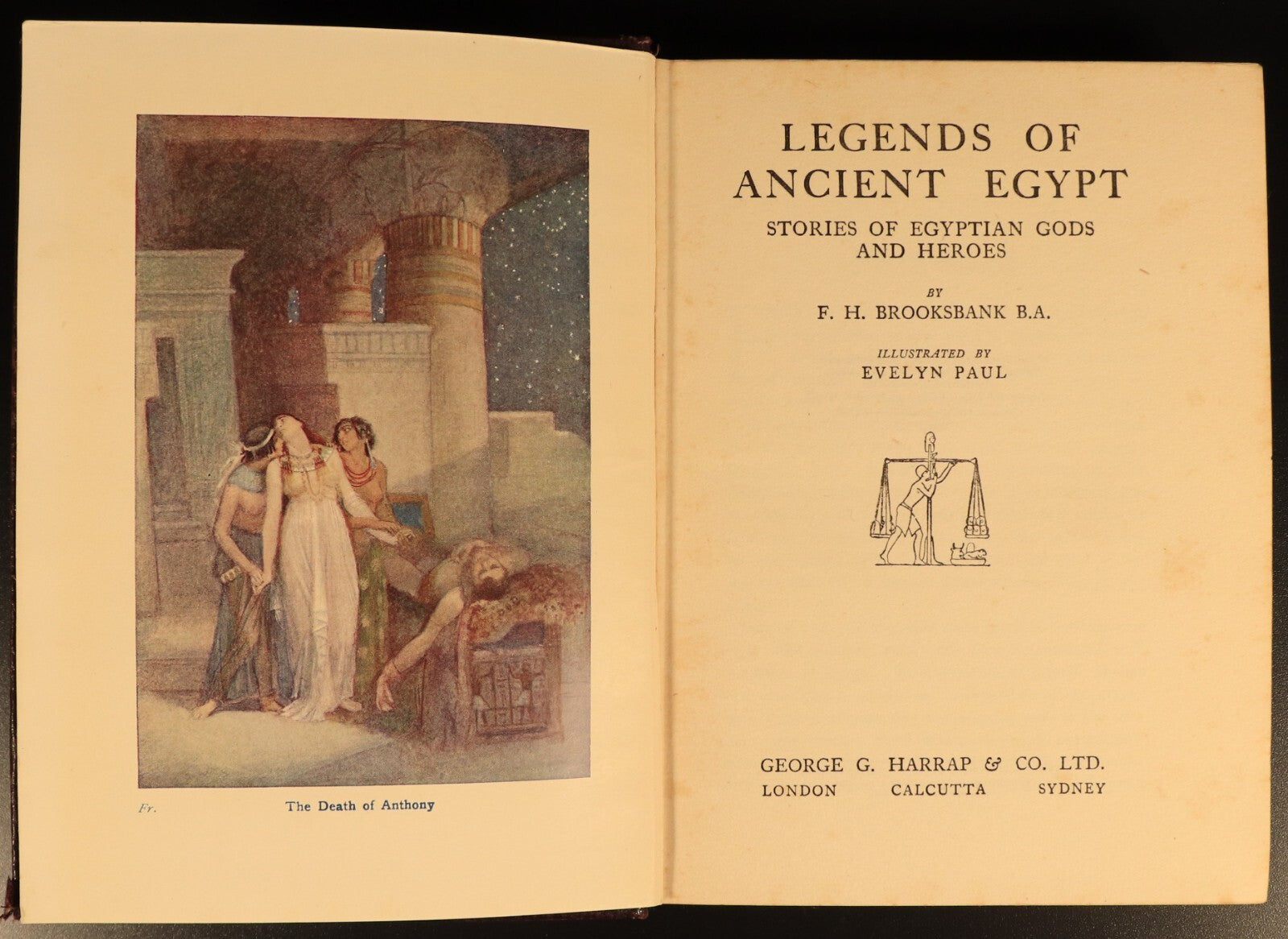 Legends Of Ancient Egypt by F.H. Brooksbank 1923 Antique Book Art by Evelyn Paul