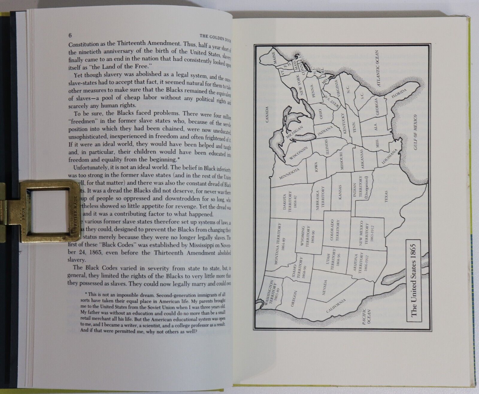 1977 The Golden Door by Isaac Asimov Vintage American History Book